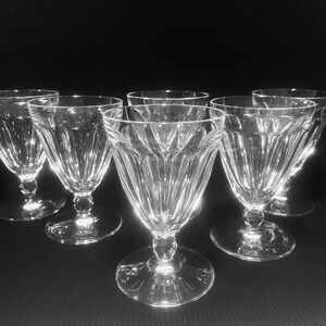 Vintage Lorraine Crystal Wine Liquor Glasses Set of 6 - 4.5” Tall
